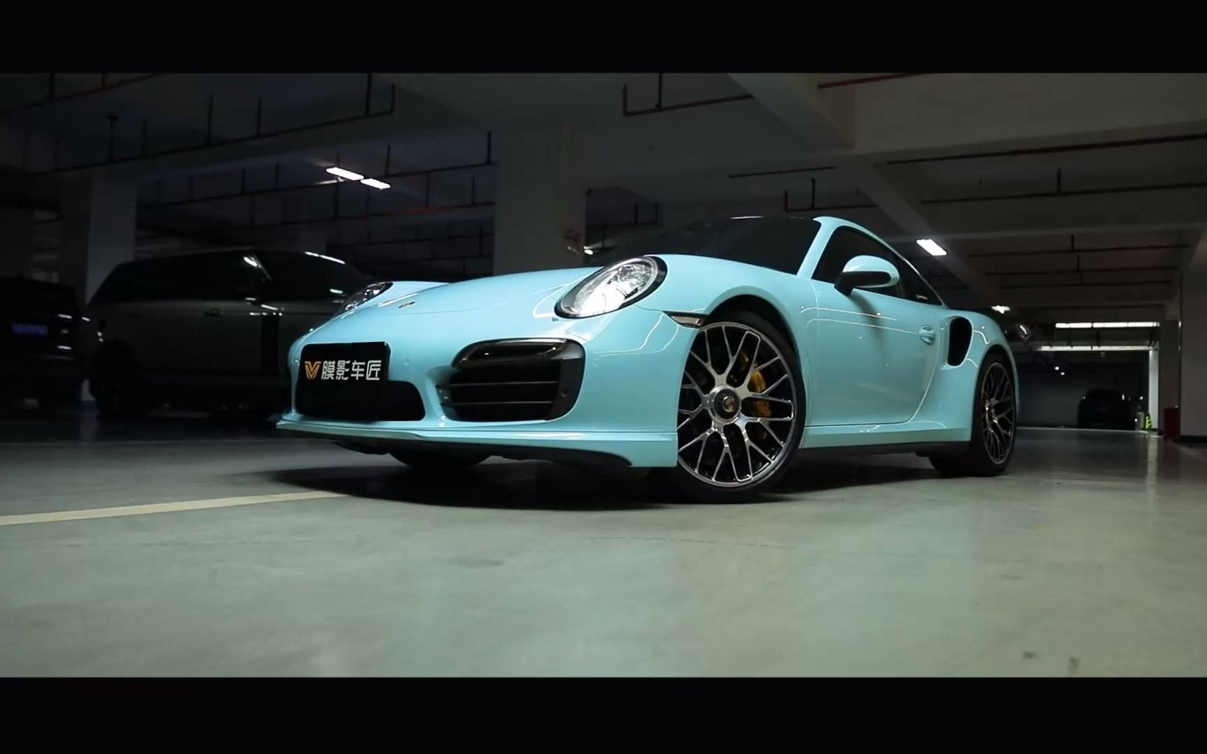 保时捷911改色膜海风蓝施工过程