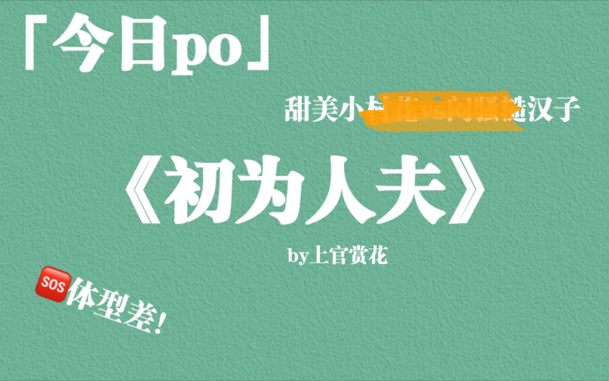 《初为人夫》 上官赏花/甜美小村花vs闷骚糙汉子,肉香四溢!先婚后爱,假戏真做哔哩哔哩bilibili