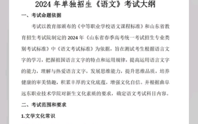 2024年单独招生和综合评价考试考试大纲(语文、英语、数学、职业素质测试)哔哩哔哩bilibili