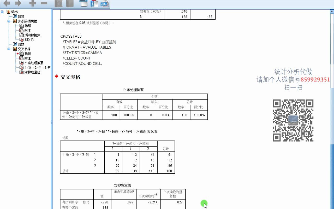 [图]SPSS-双向有序等级资料2-Gamma检验-SPSS数据分析-SPSS统计分析-SPSS统计分析从入门到精通