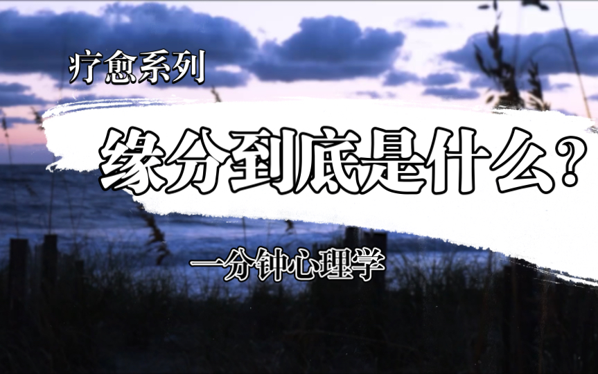 [图]「一分钟心理学」缘分到底是什么？你们都缘分何时到来。有缘无份的秘密。