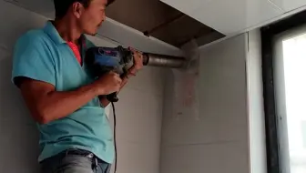 家用燃气热水器排烟孔应该怎样打，全程无粉尘，不用水