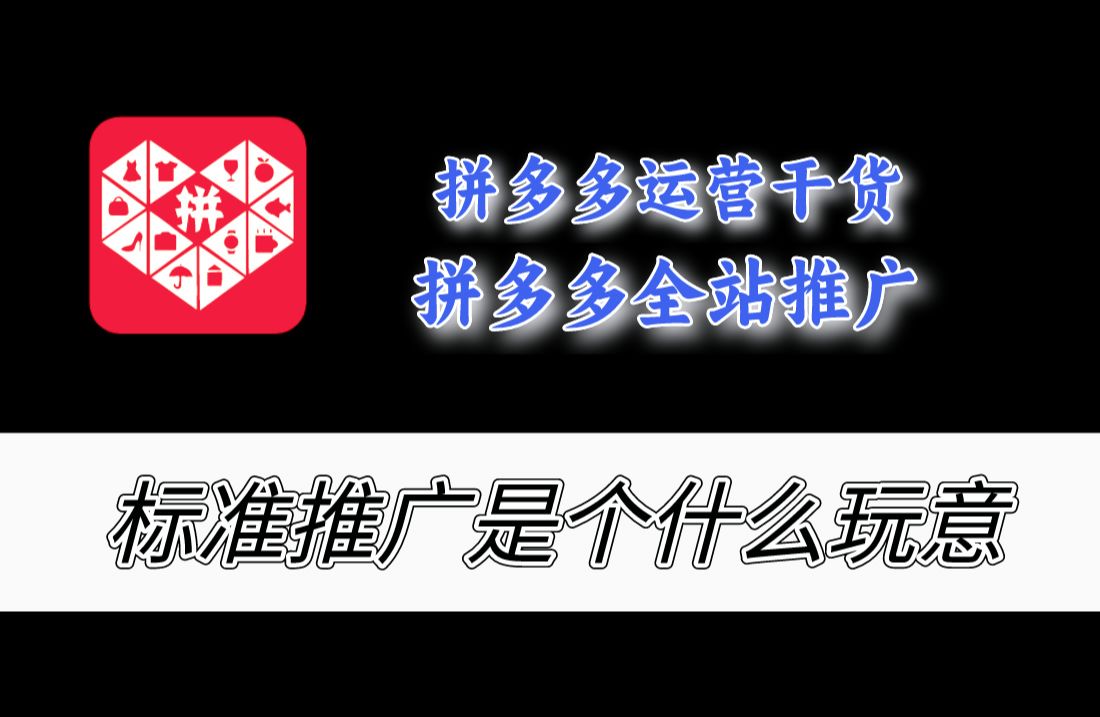 拼多多运营干货:拼多多全站推广;标准推广是什么玩意哔哩哔哩bilibili