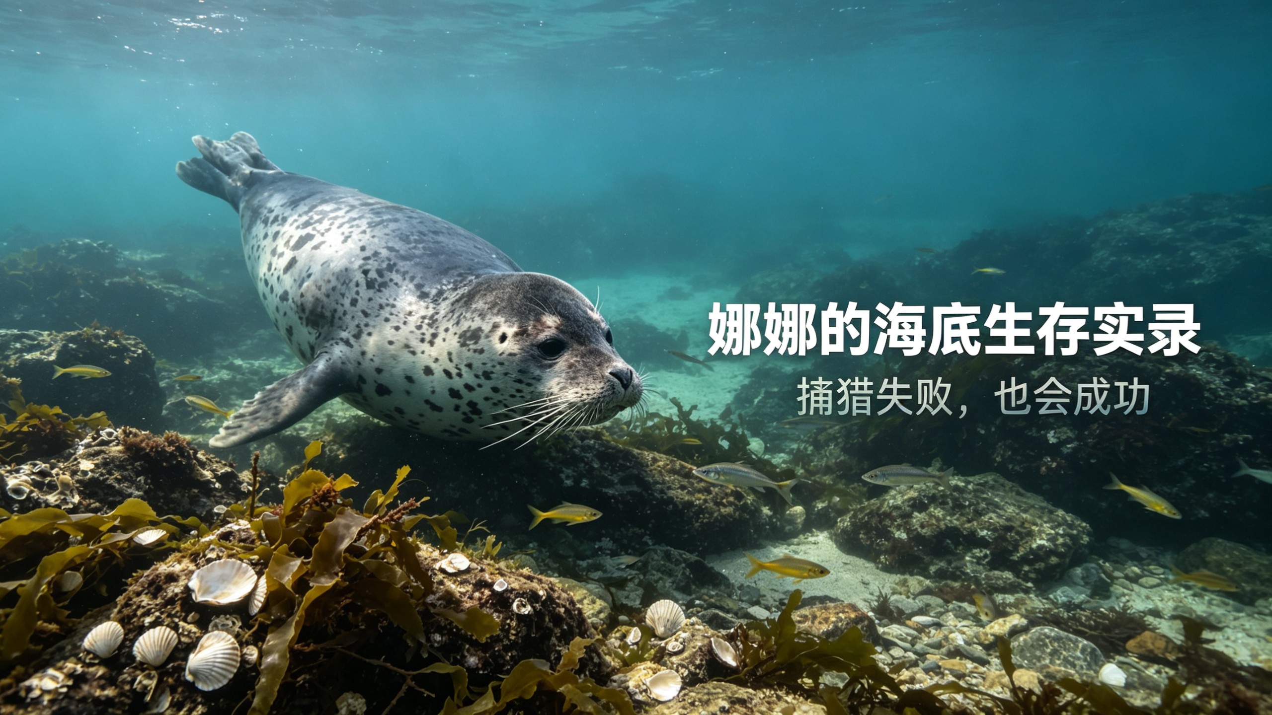 捕猎有输有赢！斑海豹娜娜真实的海底生存！