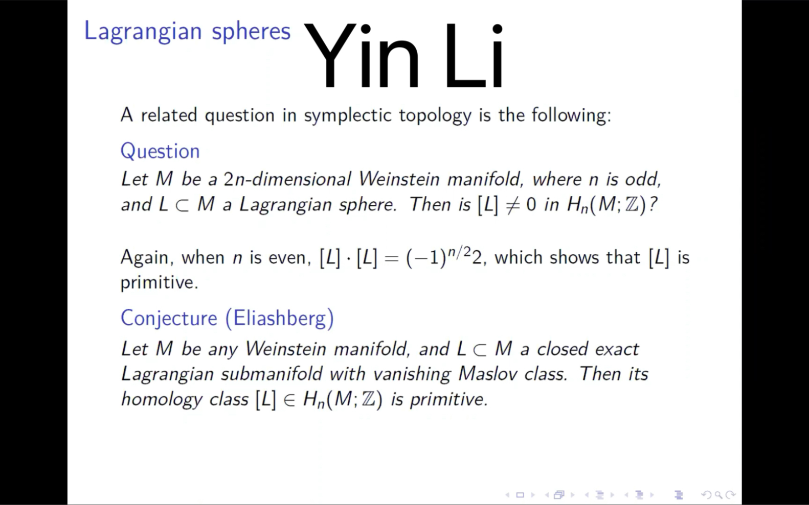 归农对Exact CalabiYau categories and odddimensional Lagrangian spheres's explain哔哩哔哩bilibili