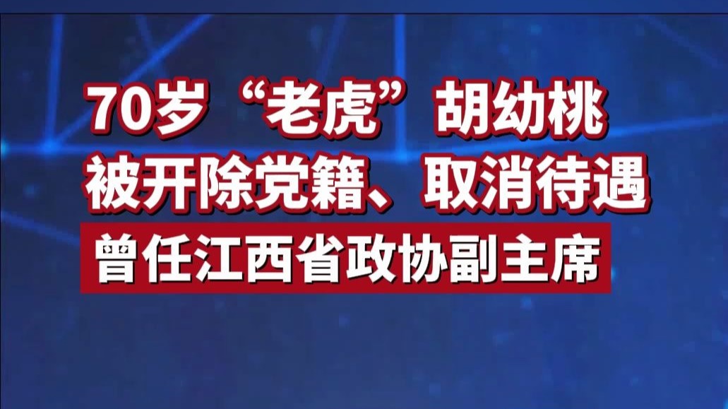 70岁“老虎”胡幼桃被开除党籍、取消待遇，他曾任江西省政协副主席