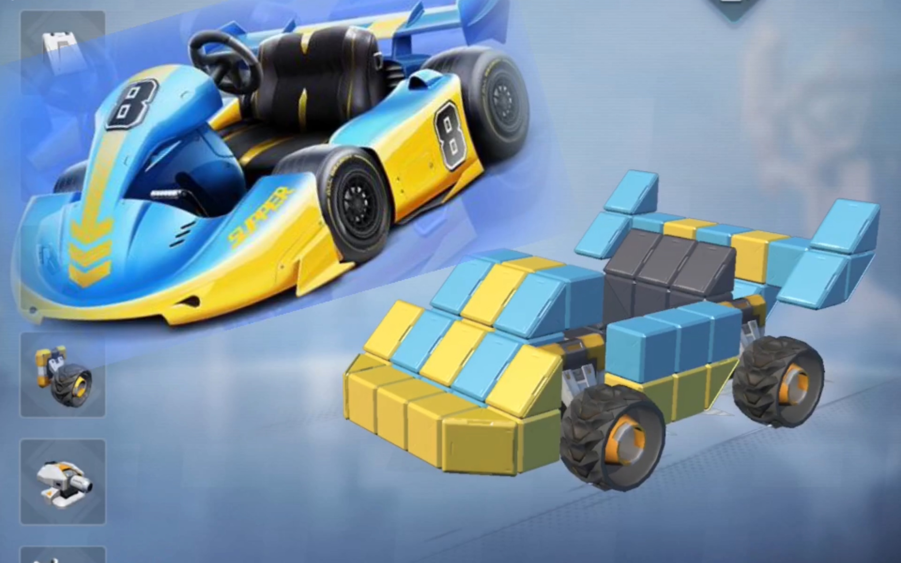 (重装上阵)我竟然造出了q飞的新手赛车 看简介