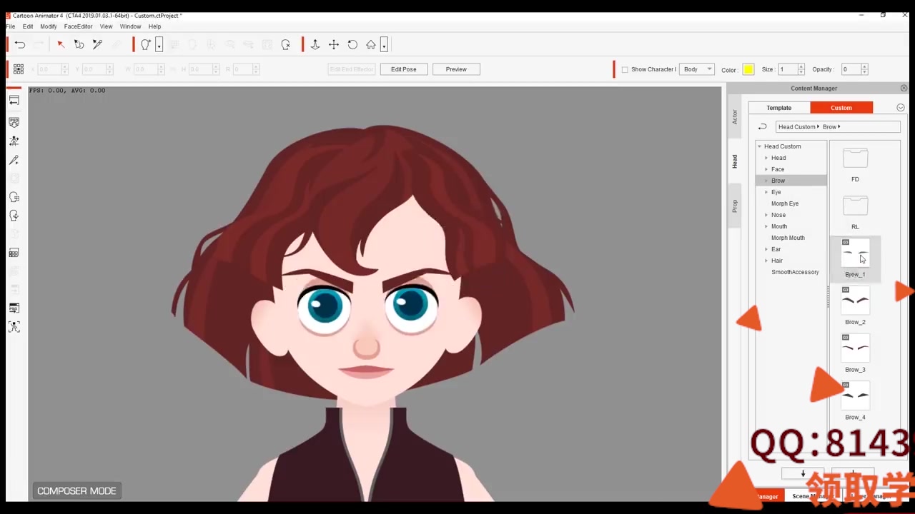 [图]cartoon animator4.1做动画角色难度系数0，适合抖音快手短视频动画，预设动作鼠标拖动就可以用起来