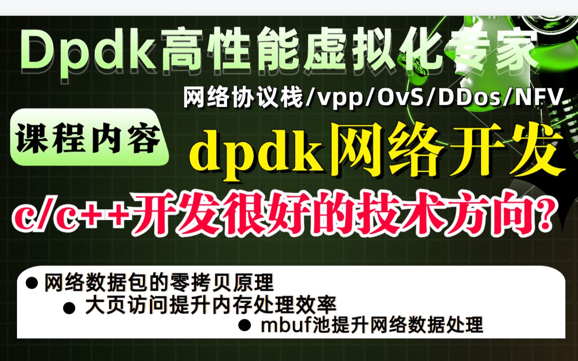 DPDK网络开发:高性能数据包处理技术,DPDK网络开发引领网络通信新时代哔哩哔哩bilibili