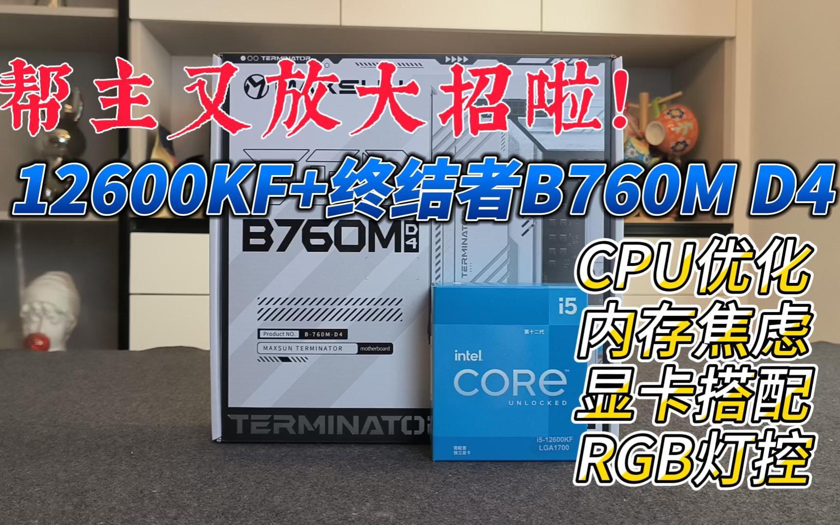 帮主又放大招啦!12600kf+终结者B760M D4,如何发挥全部性能?CPU优化、内存焦虑、显卡搭配、RGB灯控哔哩哔哩bilibili