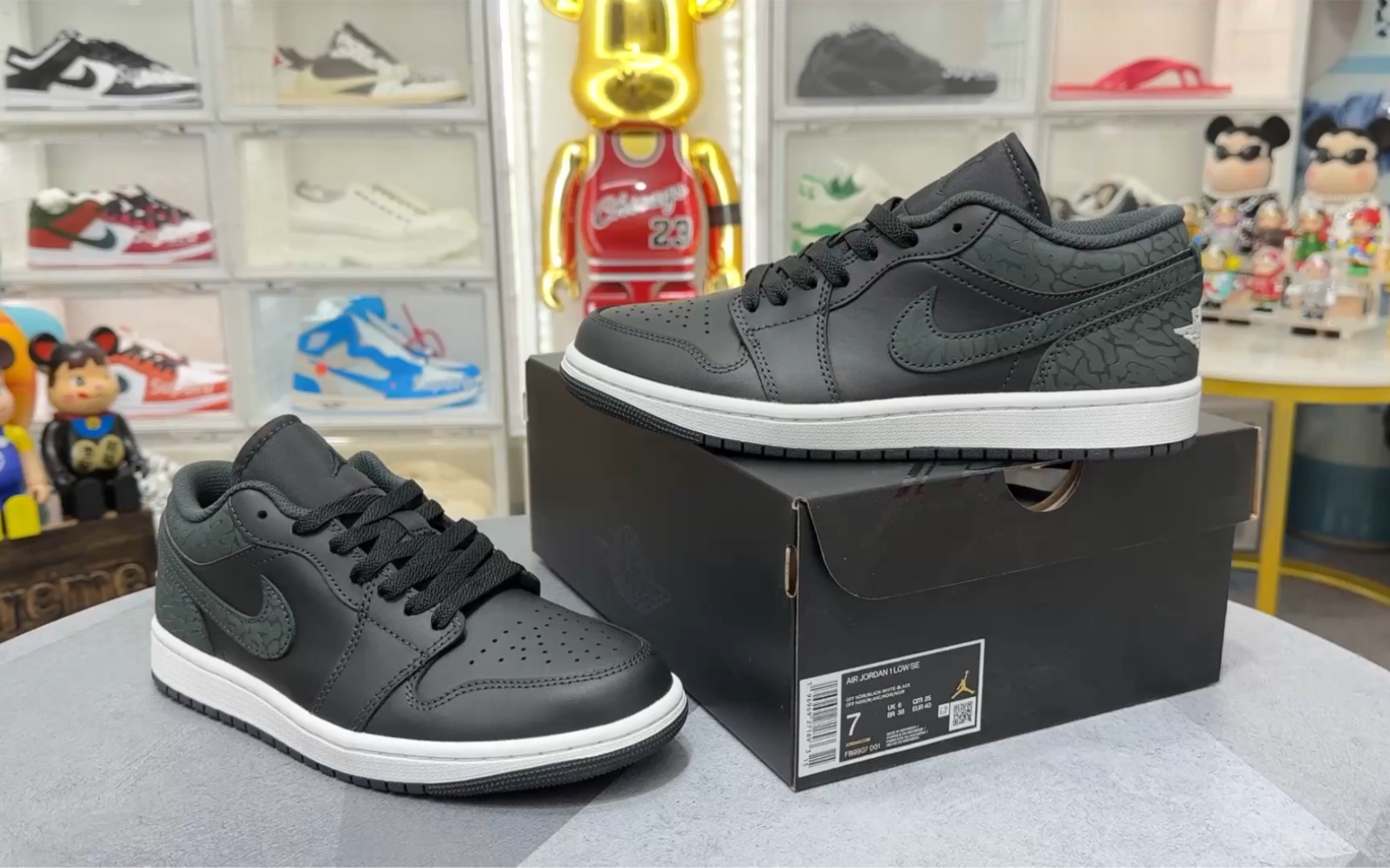 【实拍欣赏】aj1 low 低帮 复古 裂爆纹 黑色
