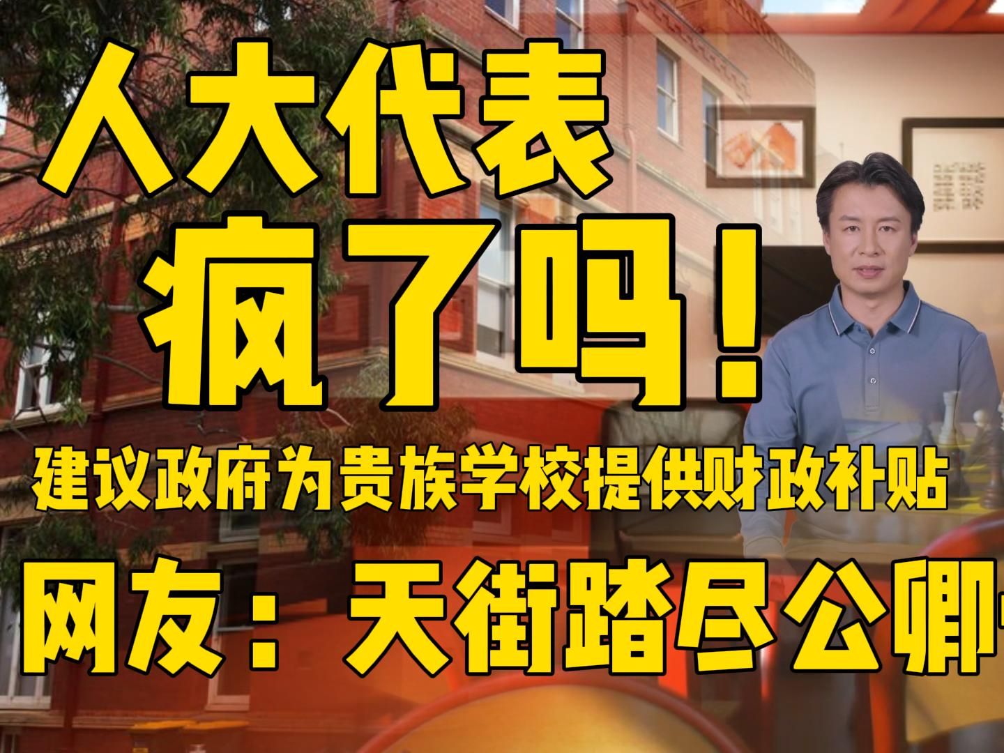 代表建议要政府为贵族学校提供财政补贴.网友:天街踏尽公卿骨哔哩哔哩bilibili