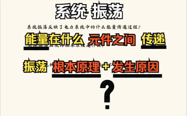 【电网】系统振荡——振荡的能量传递过程在什么元件之间?&振荡的根本原理+振荡发生原因是什么?哔哩哔哩bilibili