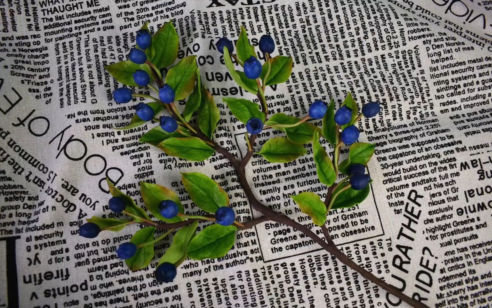 【4tclayflowers】蓝莓粘土制作教程