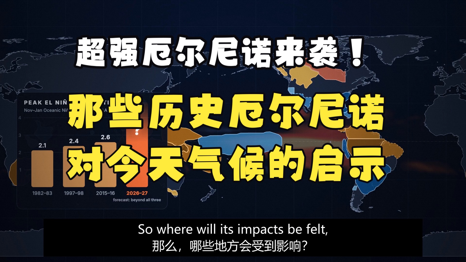 【中字熟肉】超强厄尔尼诺来袭！那些过去的厄尔尼诺事件中全球气候到底出现了什么变化？接下来最有可能发生什么？
