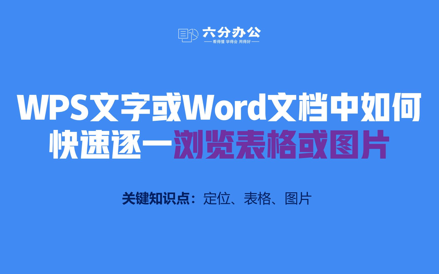 WPS文字或Word文档中如何快速逐一浏览表格或图片哔哩哔哩bilibili