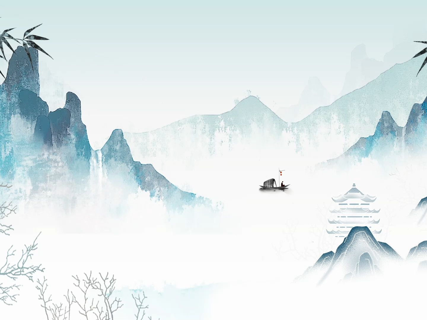 (se137)中国风诗歌诗词朗诵背景视频素材7