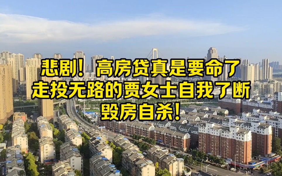 悲剧! 高房贷真是要命了! 走投无路的贾女士自我了断, 毁房自杀!哔哩哔哩bilibili