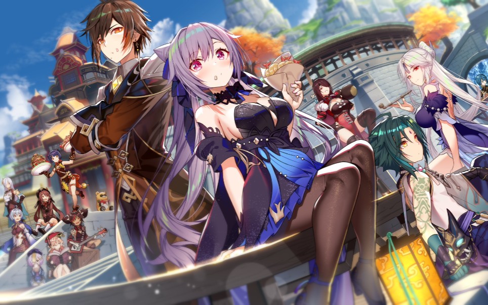 关于烟花会和劝阿晴休息/胡桃钟离父女同框_原神_游戏实况