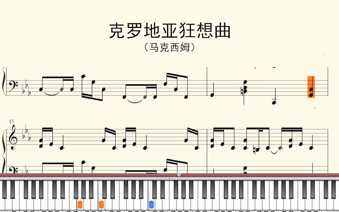 钢琴谱克罗地亚狂想曲马克西姆