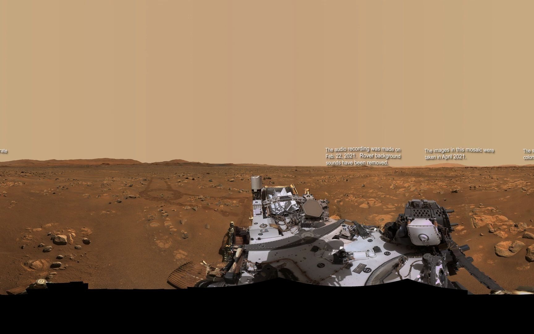 毅力号桅杆相机拍摄的van zyl 俯瞰360°全景照片