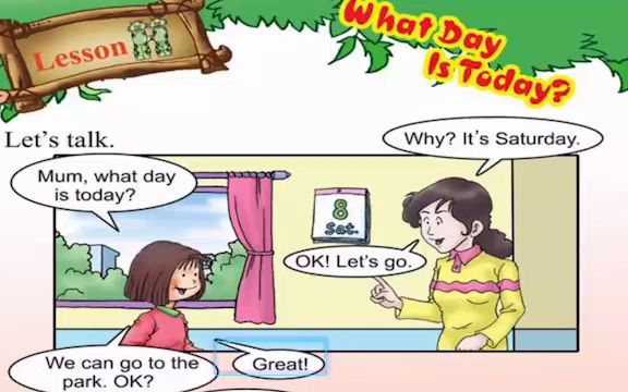 [图]川教版三年级下（三起点）Lesson H What Day is Today