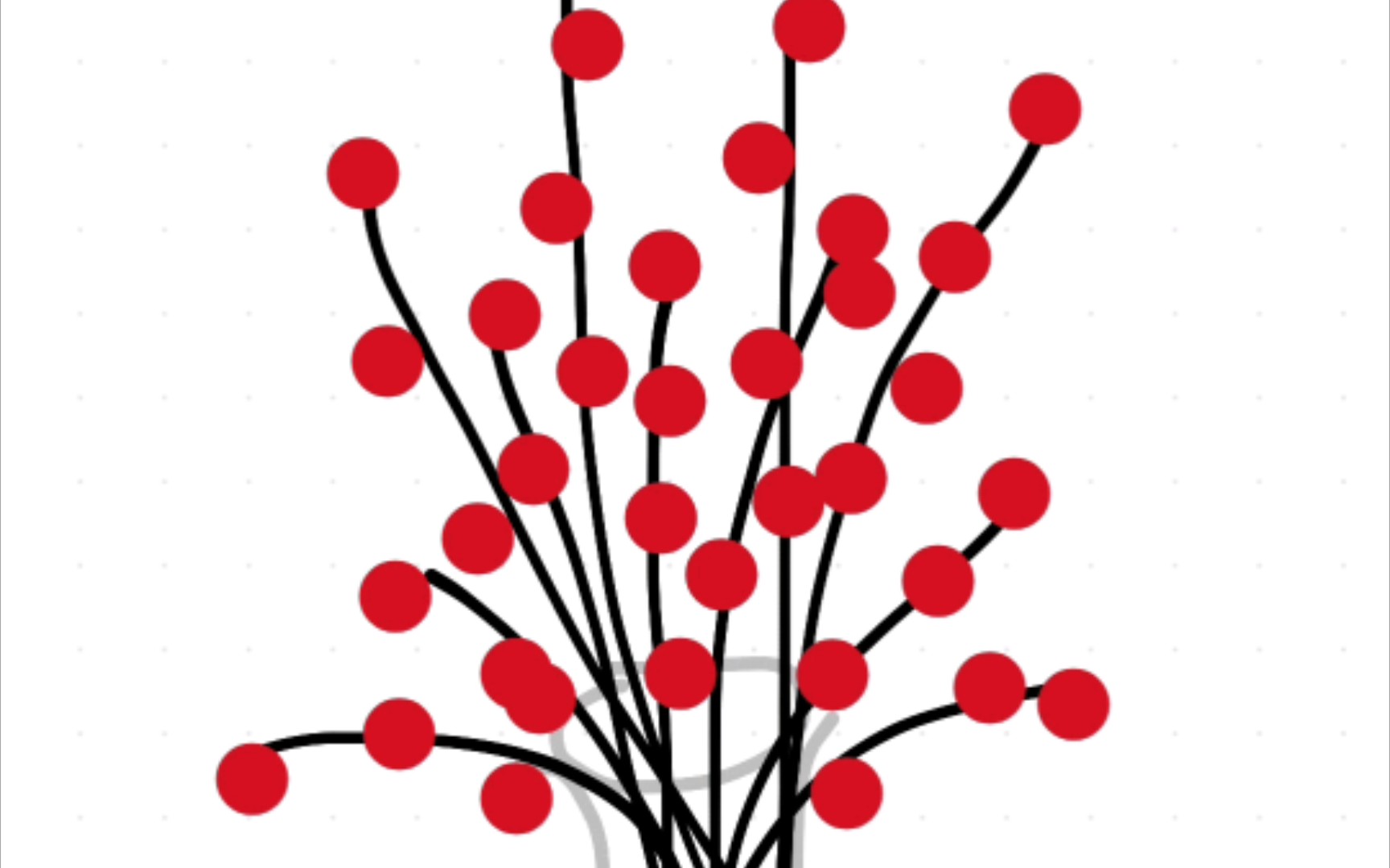 备忘录手绘银柳简笔画,吉祥如意