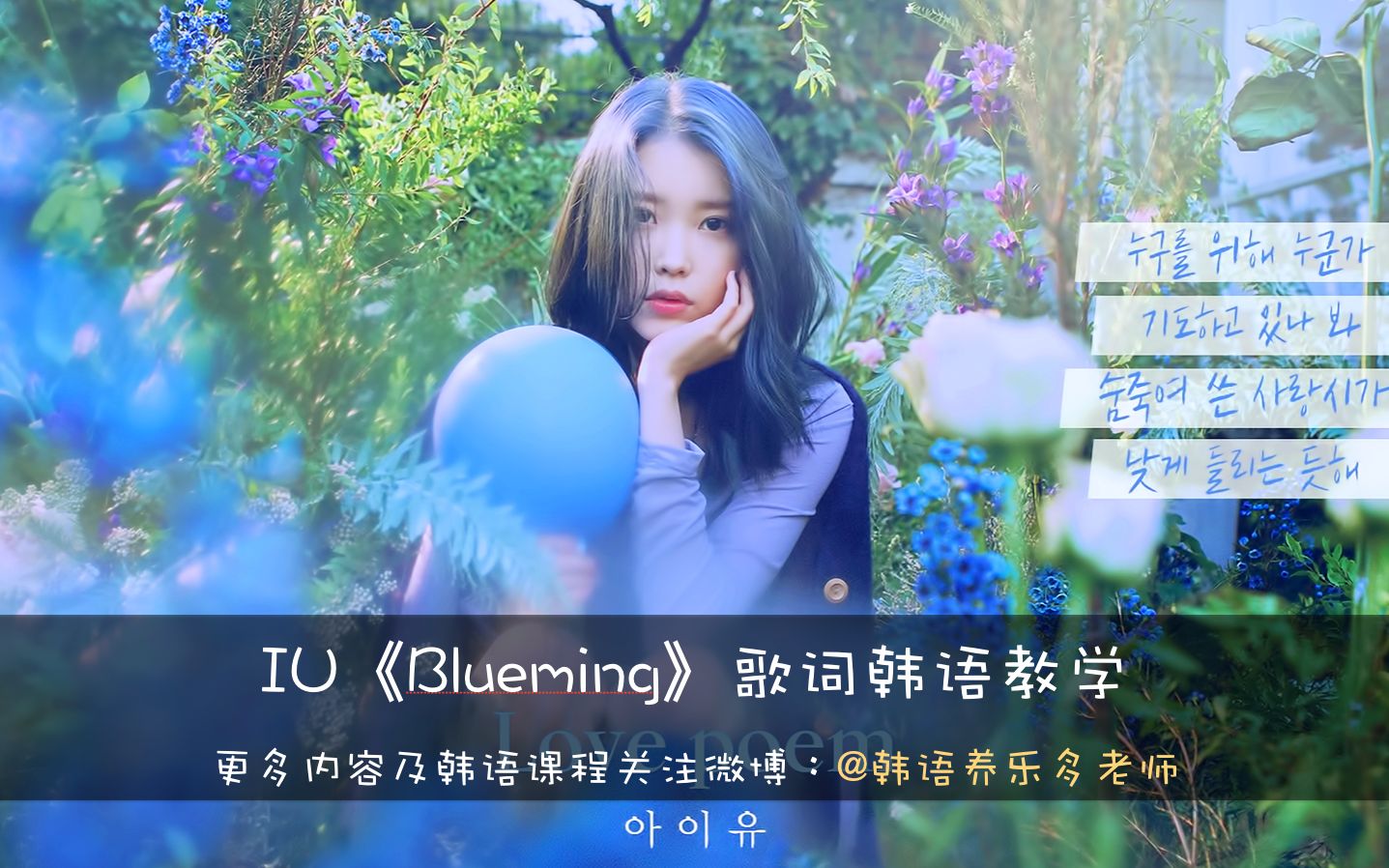 [图]IU《Blueming》歌词韩语教学