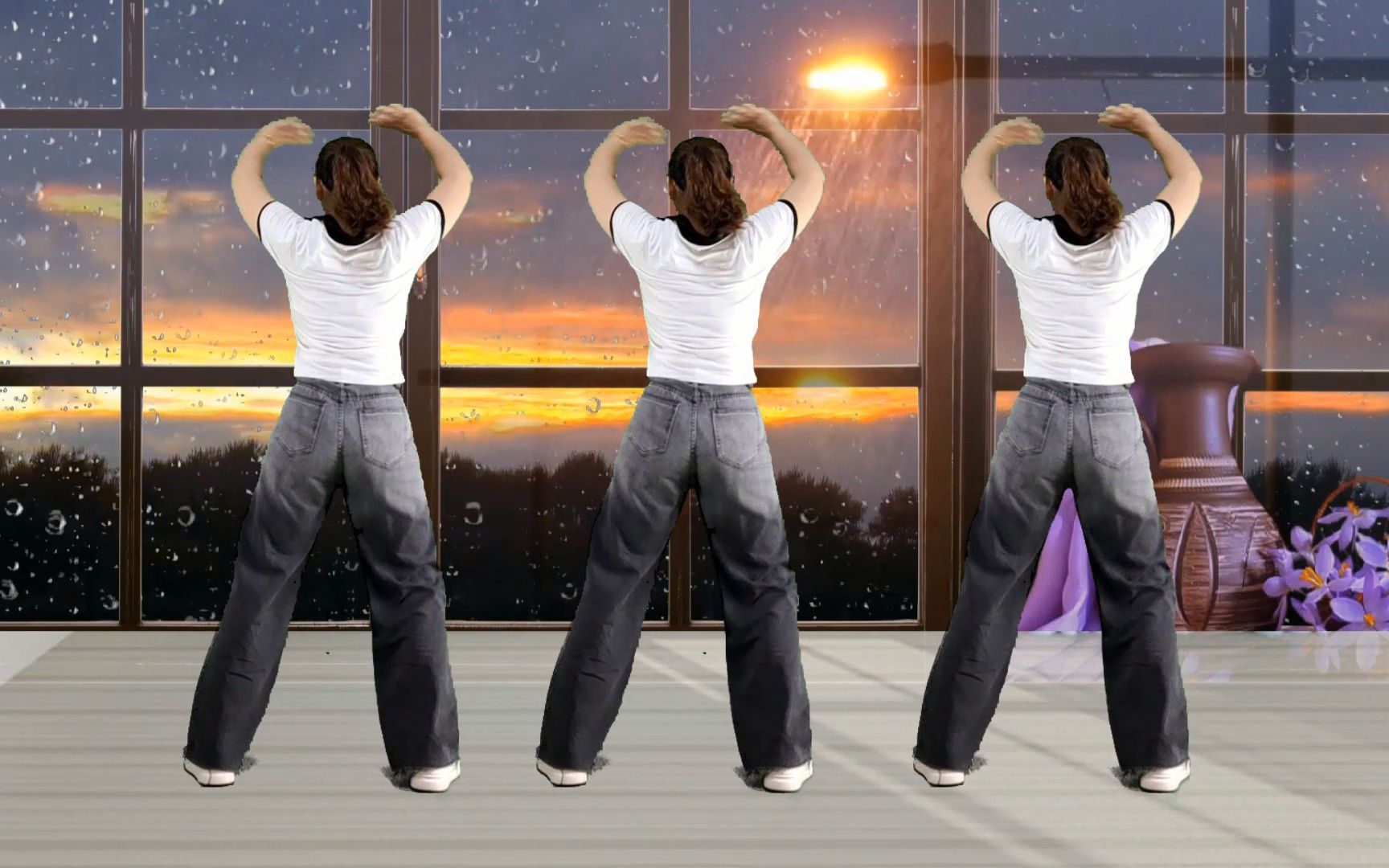 伤感流行舞《一万次伤心一万次难过》背面,抖胸摆胯时尚舞