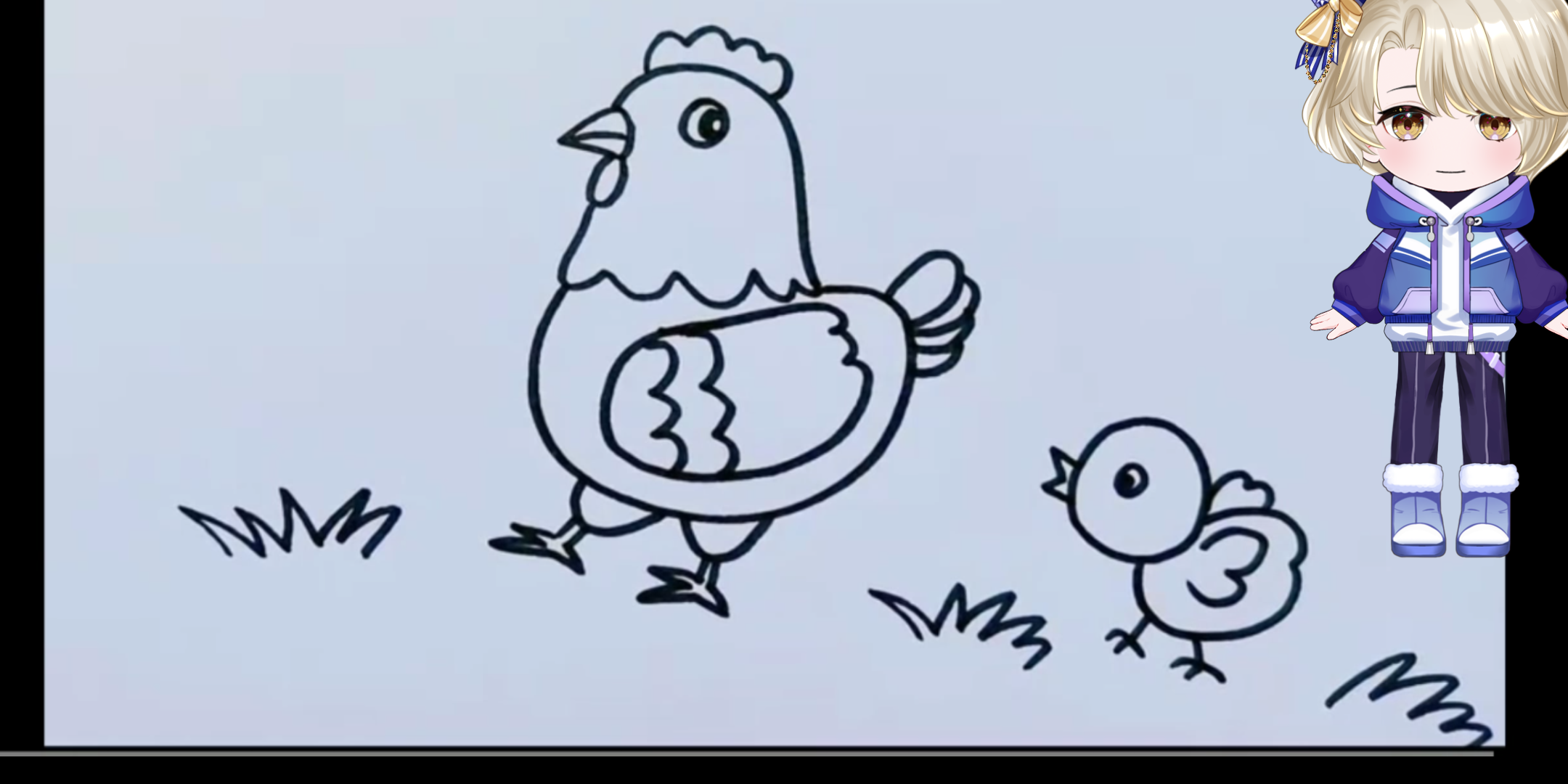 简笔画 亲亲母子俩