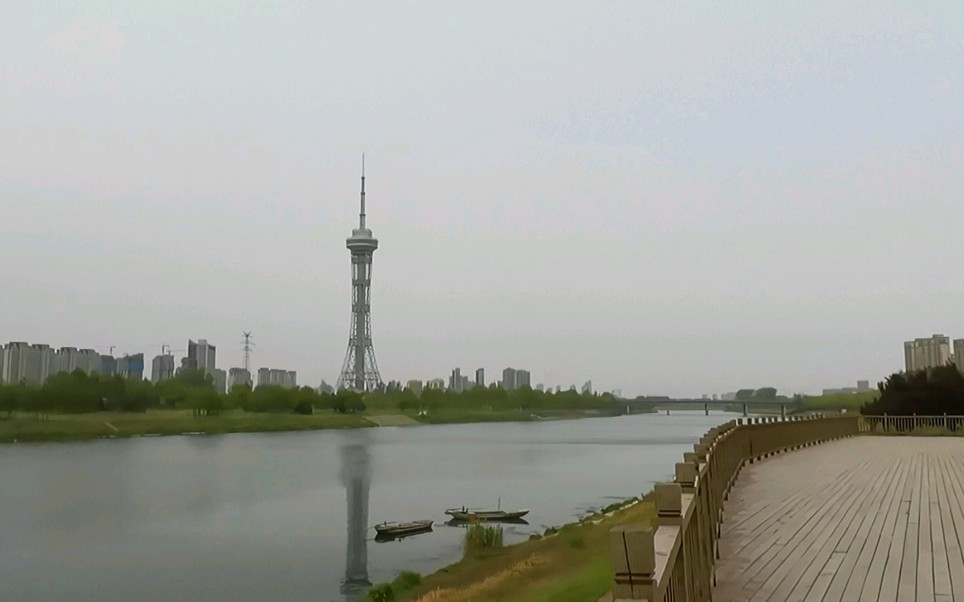 周口沙颍河风景区观景台观景,视野好开阔,风景好美