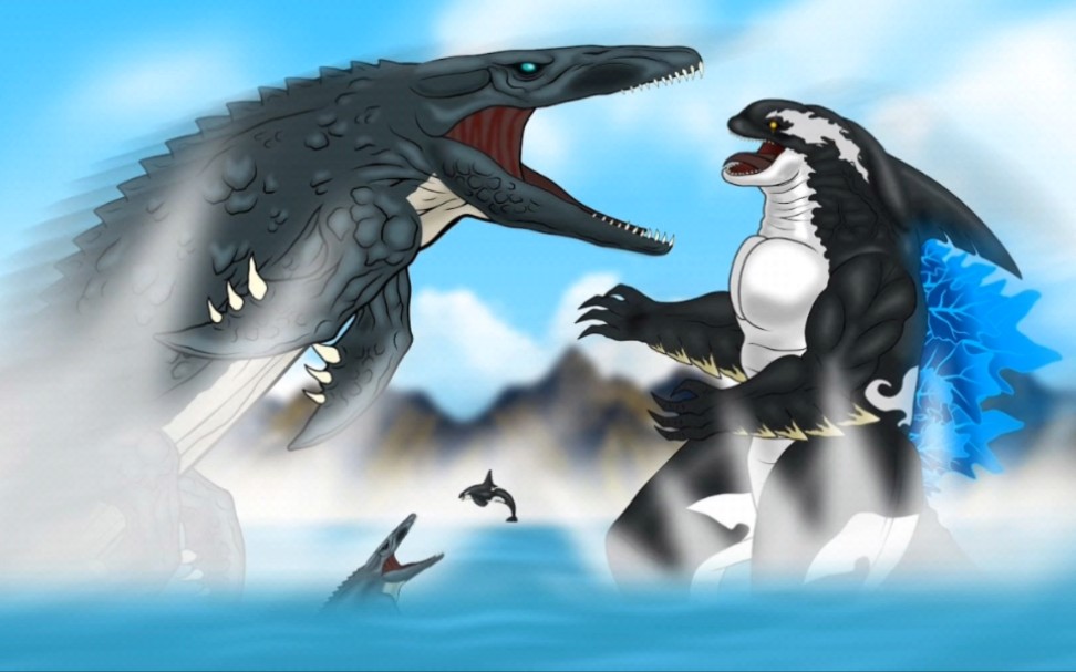 侏罗纪苍龙大战虎鲸哥斯拉