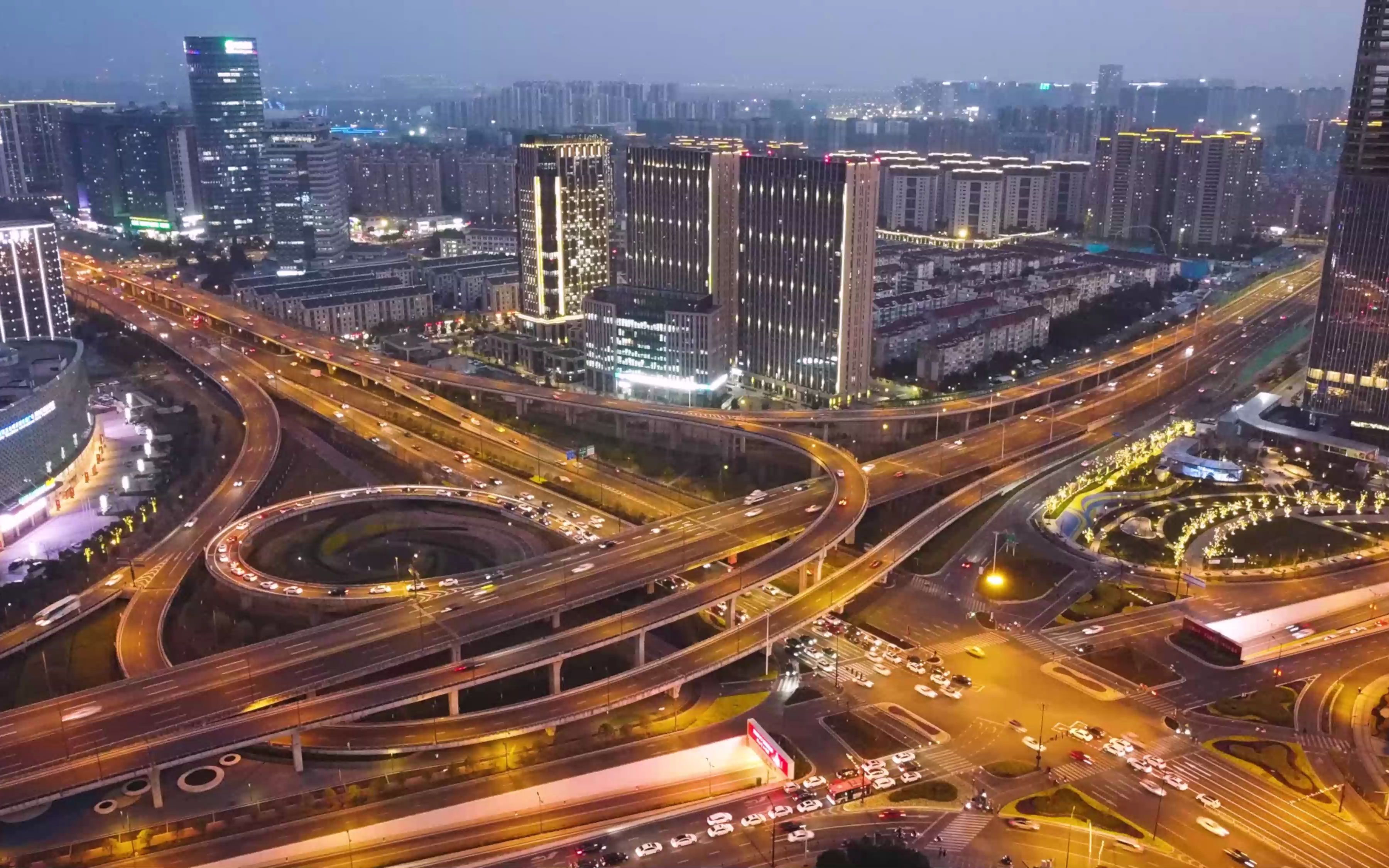 无人机延时测试(学校附近的日落街景)