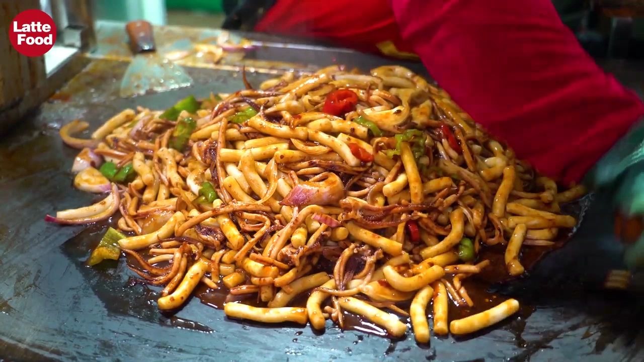 中国美食_鱿鱼炒年糕