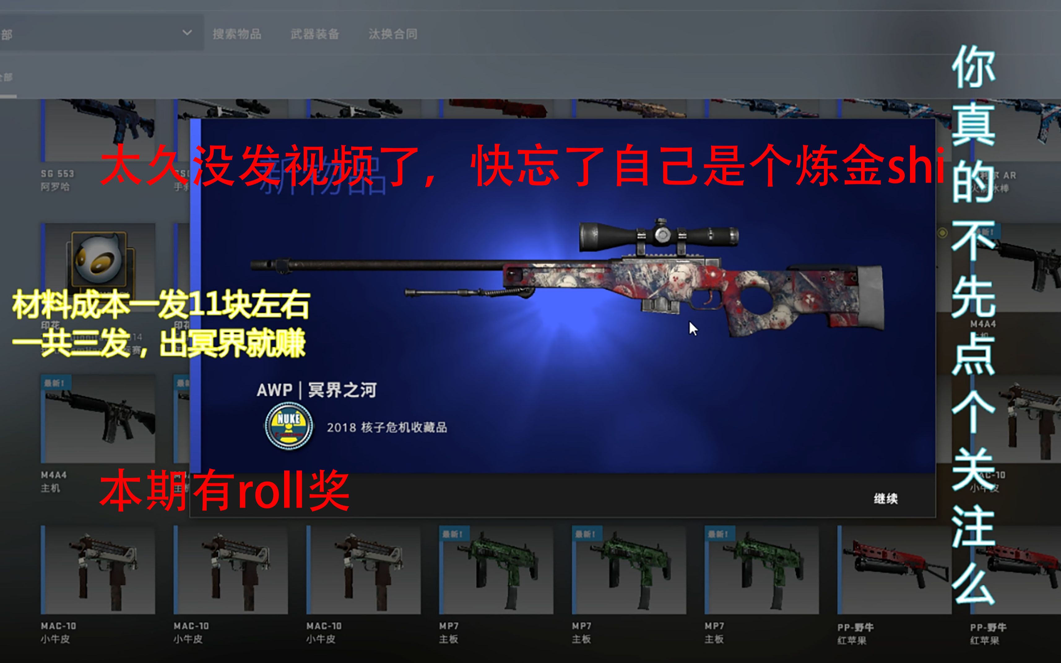 【CSGO炼金】三发核子危机炼冥界,小赚就roll个印花吧哔哩哔哩bilibili