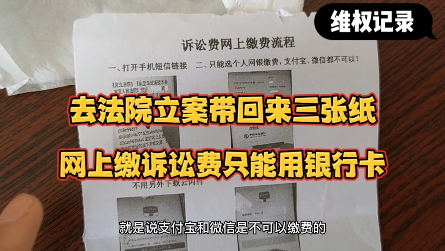 不服劳动仲裁裁决,网上起诉立案,冷知识,诉讼费网上缴纳不能用支付宝微信,只能用银行卡哔哩哔哩bilibili