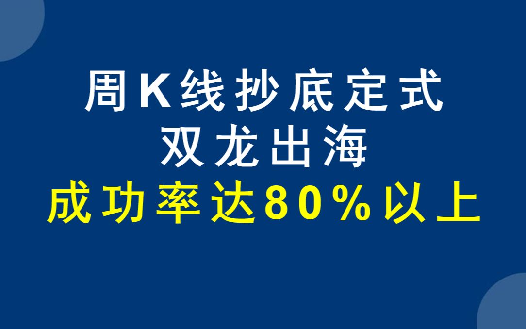 周K线抄底法,股票一旦出现“双龙出海”形态,散户大胆潜伏进场哔哩哔哩bilibili