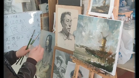 江苏著名画家李士延先生孙子李晓鹏老师教授画技