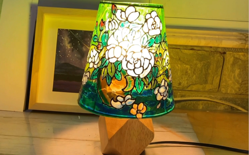 diy-玫瑰花台灯罩