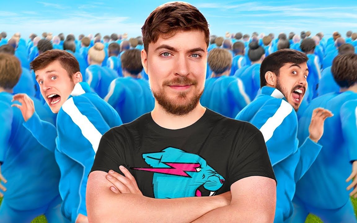 【mrbeast中字精选】挑战!1人对战百人抓捕游戏