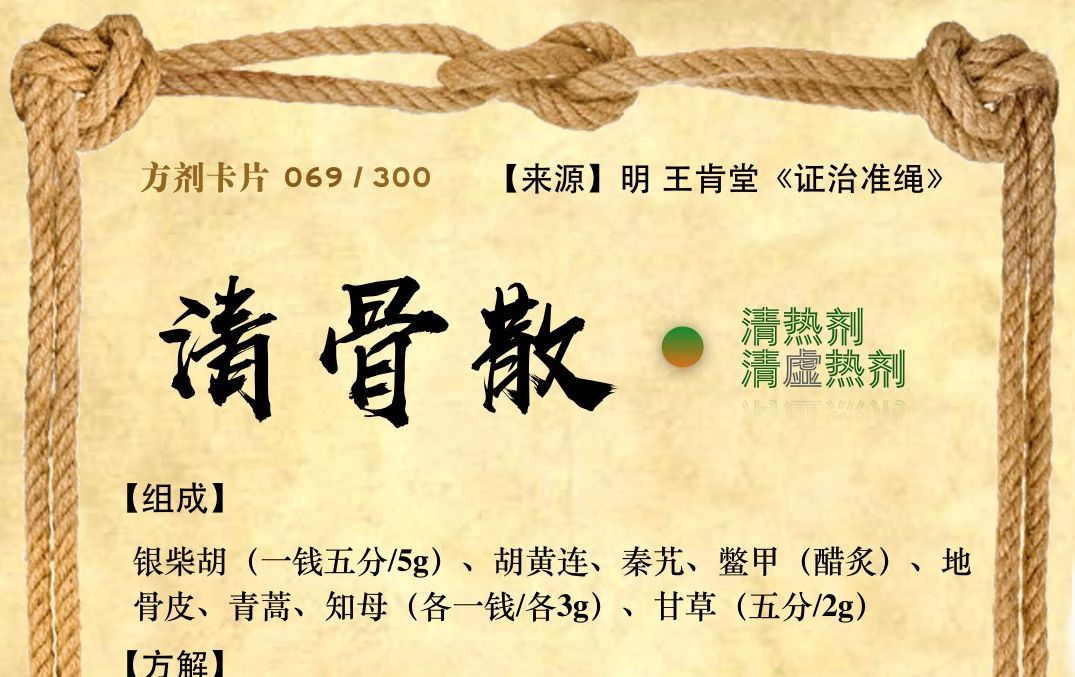 第53讲:清虚热剂之清骨散