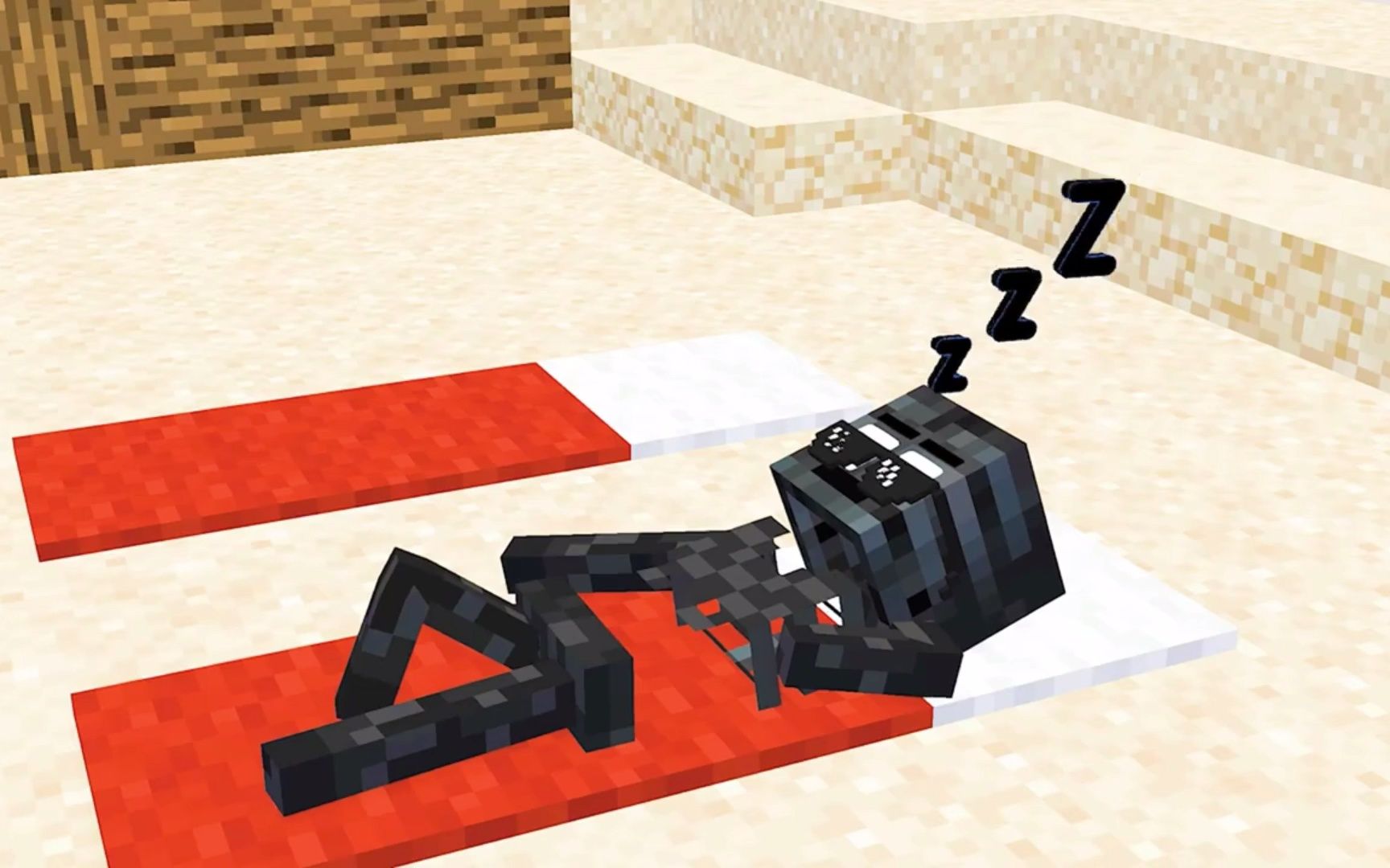 mc动画骷髅小白摆摊卖汉堡可乐