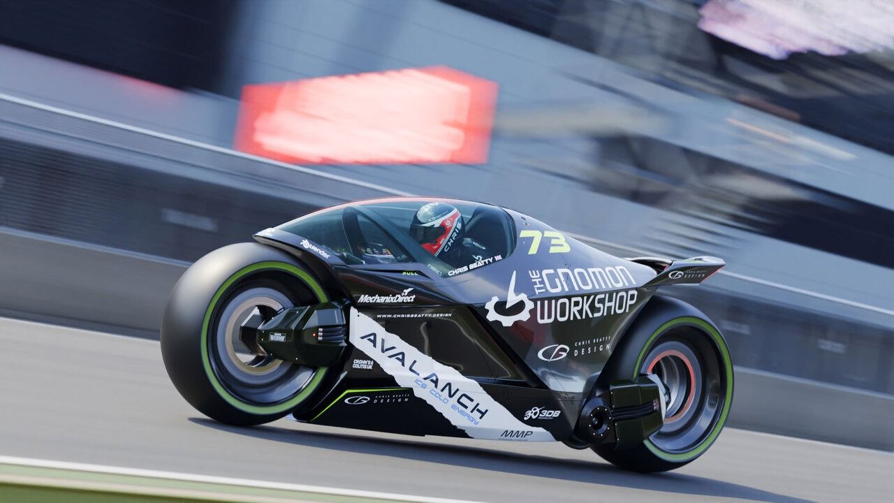 blender创建科幻概念摩托车模型渲染教程 中英文字幕 race vehicle