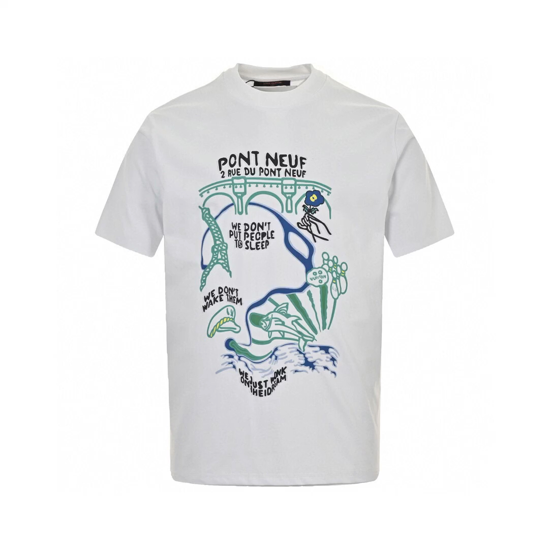 说一下高仿louis vuitton/路易威登24ss多元素印花短袖