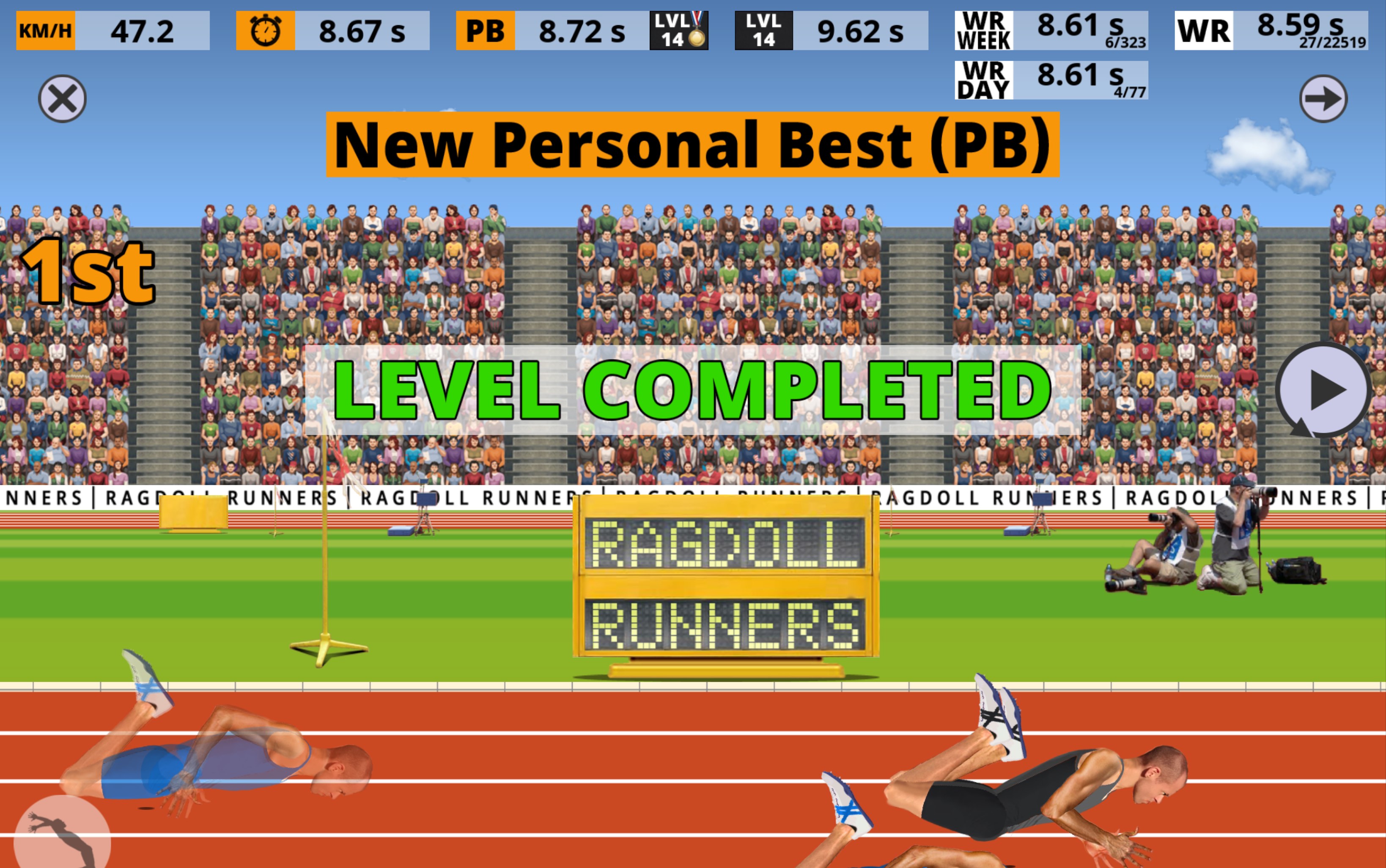 ragdoll runners 100m(medium)pb8.67_哔哩哔哩_bilibili