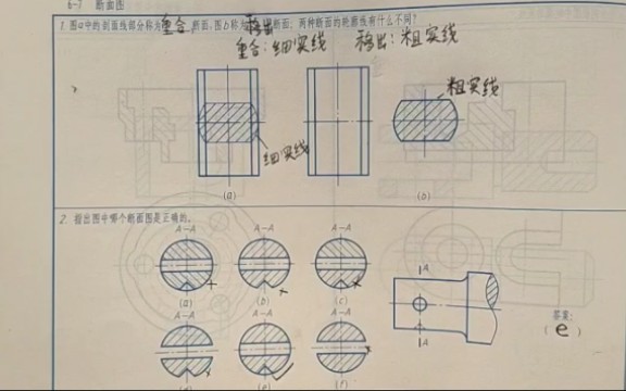 移出断面图和重合断面图的区别哔哩哔哩bilibili