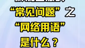 游戏出版的“常见问题”之“网络用语”是什么？