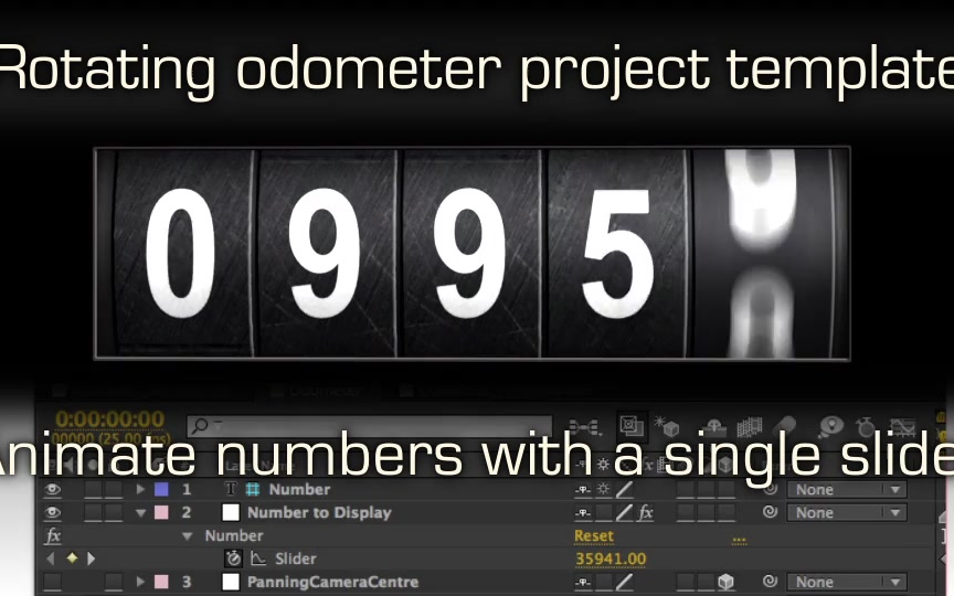 ae模板-数字翻转滚动计时器计分器炸弹爆炸倒计时翻页时钟计时器销量
