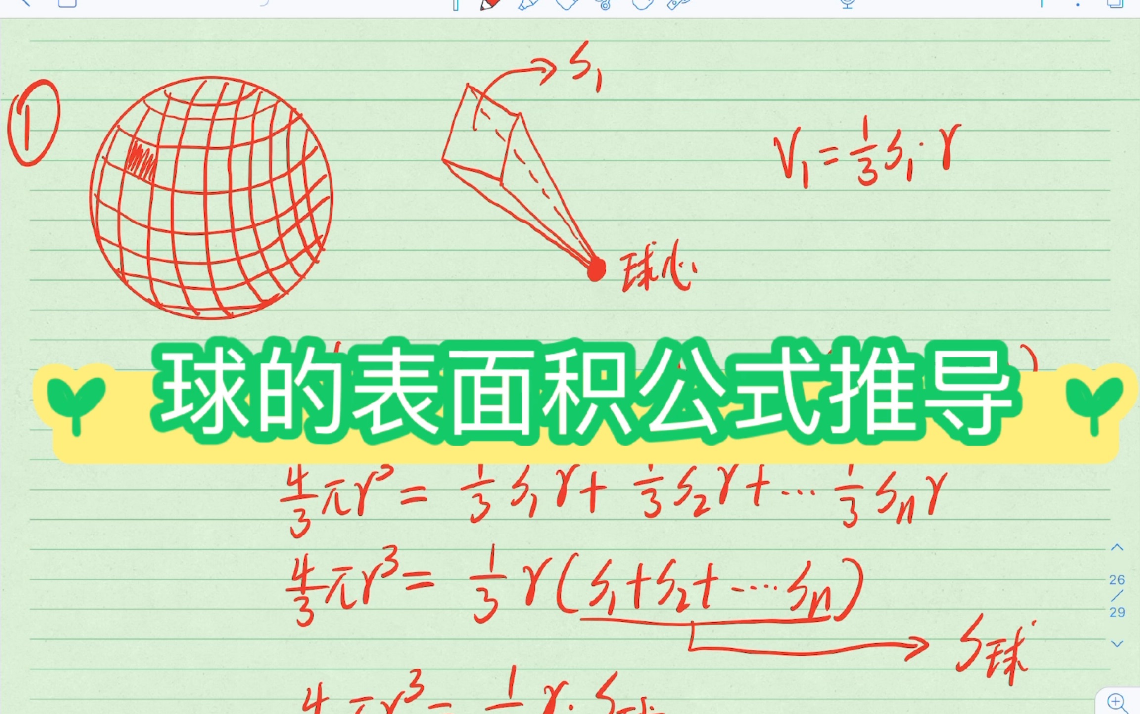 [图]球的表面积公式推导的三种推导方法