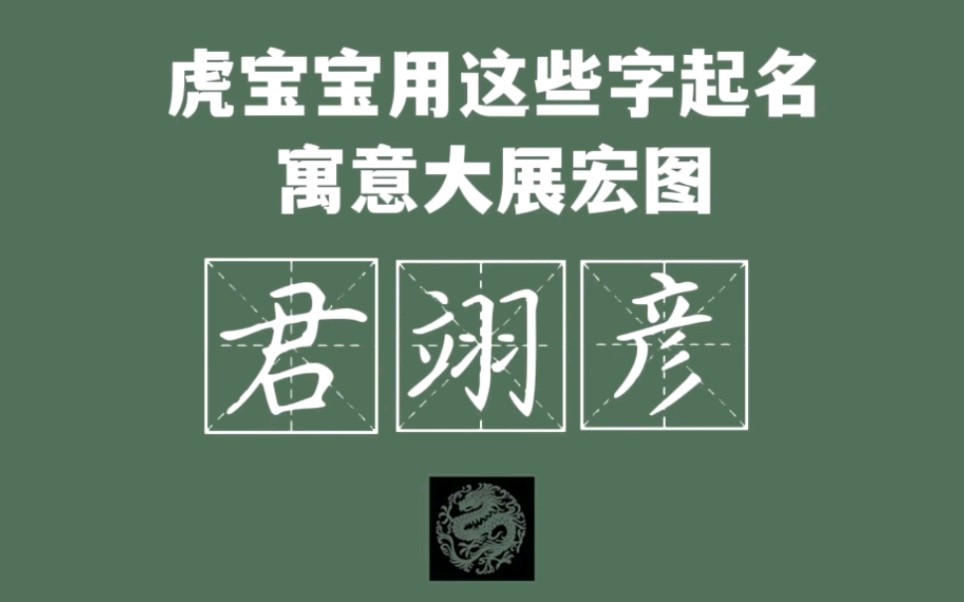 虎宝宝起名,男孩起名既有内涵,又能大展宏图的推荐用字哔哩哔哩bilibili